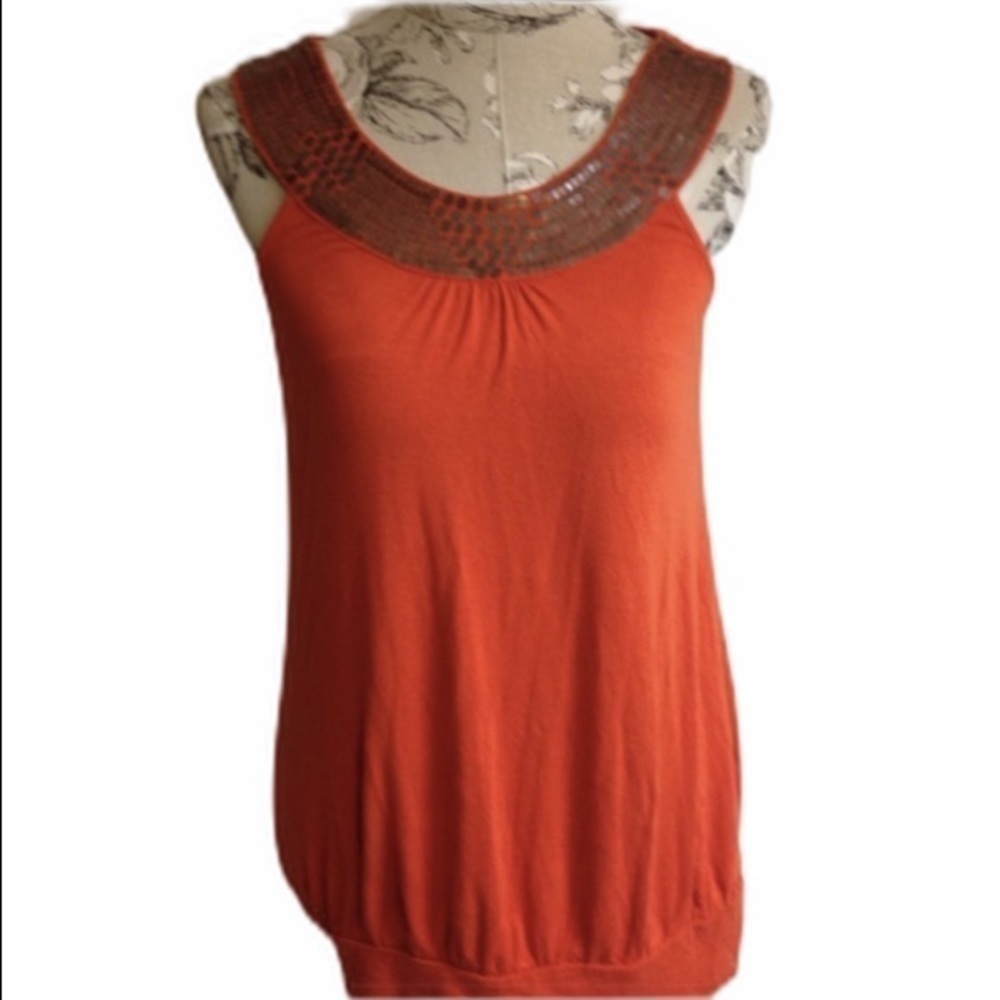 *forever Orange Embellished Top S